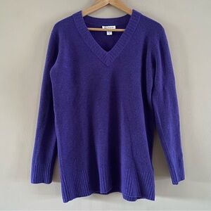 Athleta Purple Westwood Sweater Wool Blend V-Neck Oversized Comfy Size SMALL
